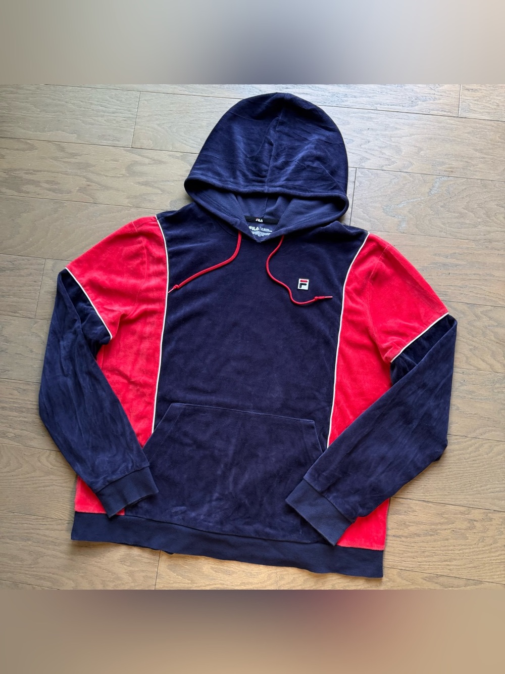 Fila Velour blue and red hoodie
